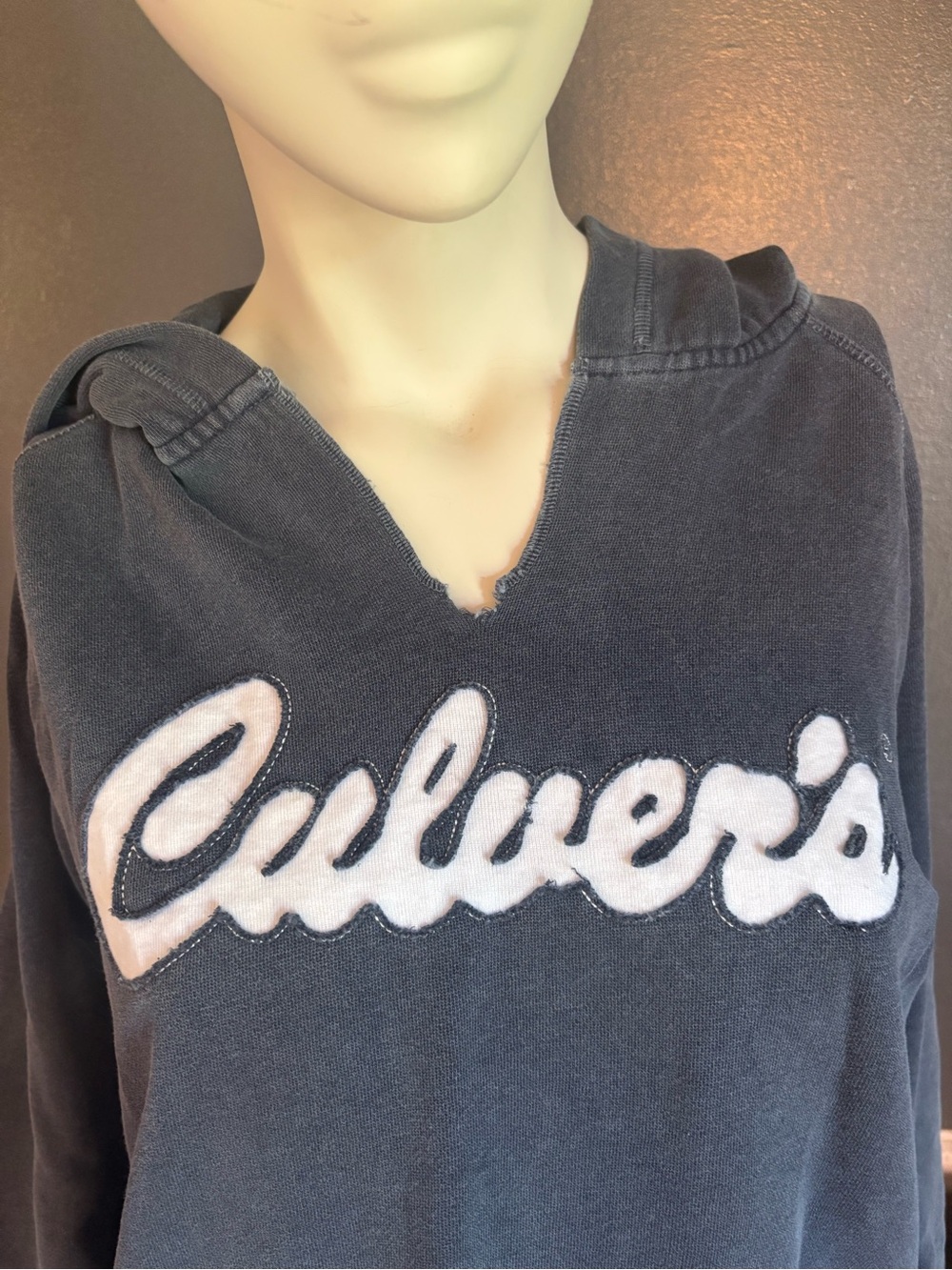 Culvers Navy Vintage Hoodie Sweatshirt Vantage Exclusive Distressed Casual Warm